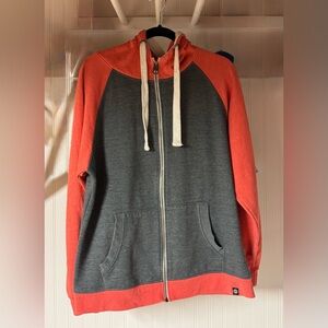 Jordan Craig Gray and Orange Zip-Up Sweater